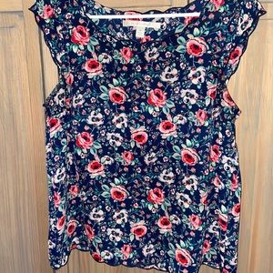 Floral Scalloped Blouse